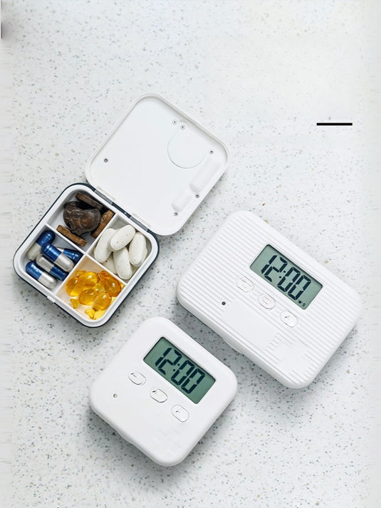 Smart Timed Pill Box with Reminder – Portable Weekly Pill Organizer for Morning, Noon & Night – Compact Travel-Friendly Sealed Pill Case for Deaf & Hard of Hearing