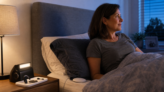 Vibrating alarm clock for cochlear implant users at night