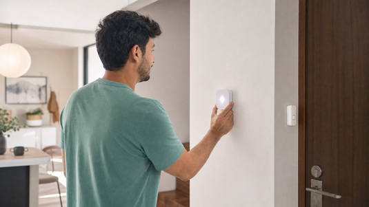 Rental-friendly visual doorbell for deaf apartment renters