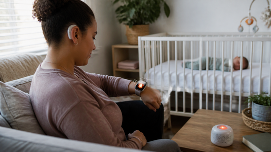 Baby cry monitor for deaf caregivers during naptime