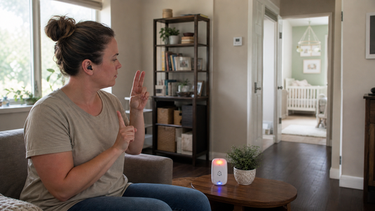 Baby cry monitor for deaf parents in single-story homes