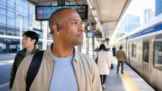 Bone conduction headphones for public transit and hearing loss
