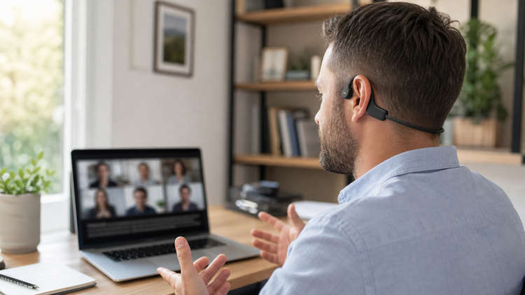 Bone conduction headphones for accessible video calls