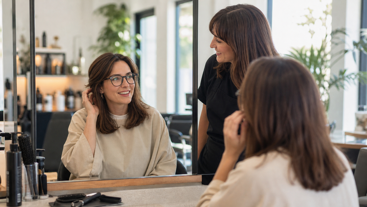 caption glasses for hair salon appointments