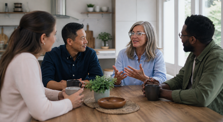 Caption glasses for small group discussions