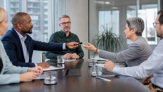 Clip on microphone for board meetings during a speaker handoff