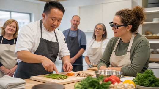Cooking class accessibility for deaf students