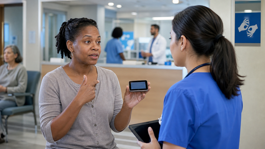Emergency room communication for deaf patients during triage