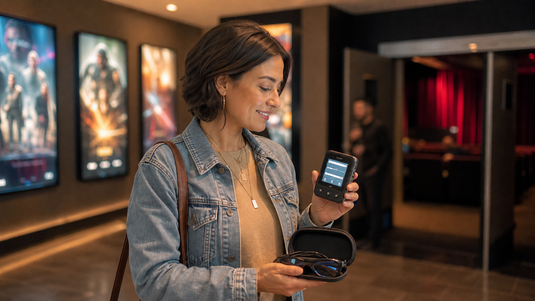 movie theater caption devices for deaf people