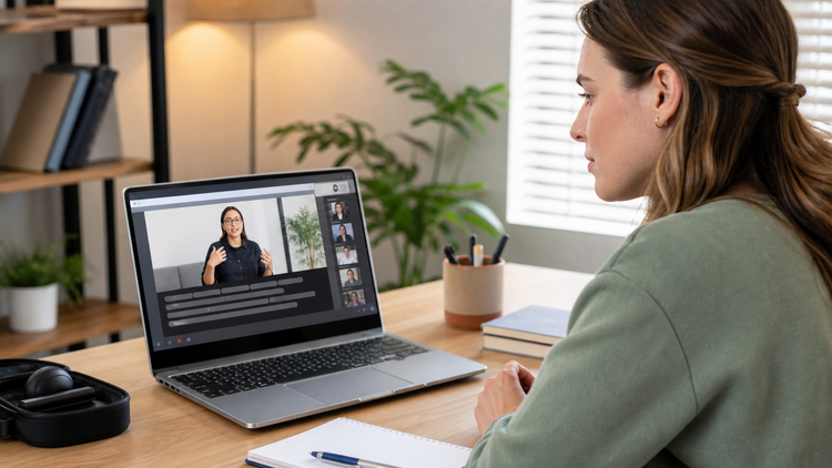 online course captions for deaf learners