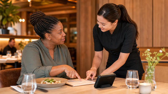 Restaurant communication tips for deaf diners ordering with a server