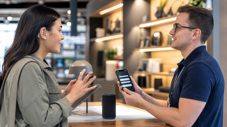 retail shopping communication for deaf customers