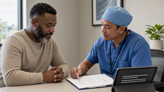 Surgery consent communication for deaf patients in a private consultation