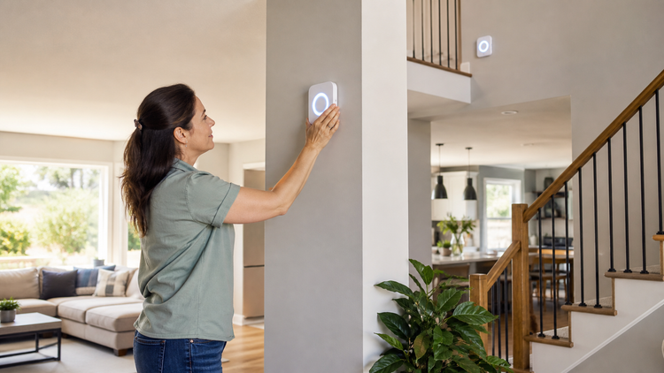Visual doorbell receivers in a large multi-floor home