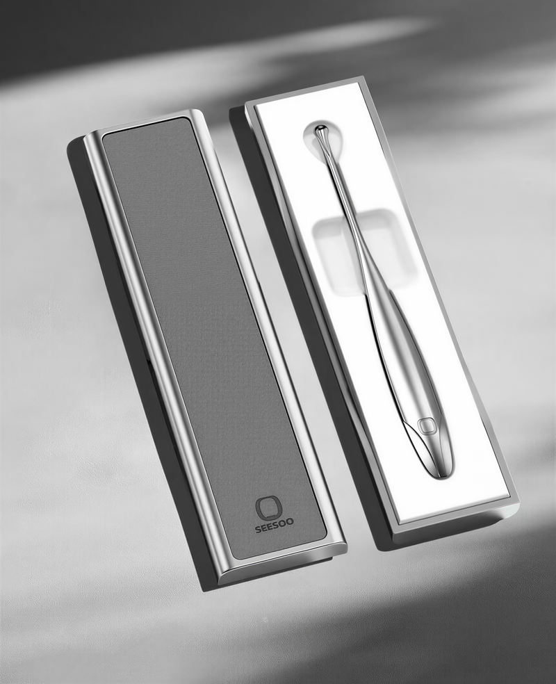 Load image into Gallery viewer, Half-Round Ear Pick | Designed for Deaf &amp; Hard of Hearing | 3CR13 Stainless Steel | Magnetic Auto-Return | No-Ear Damage | High-Polish Finish | Home Ear Cleaning Tool
