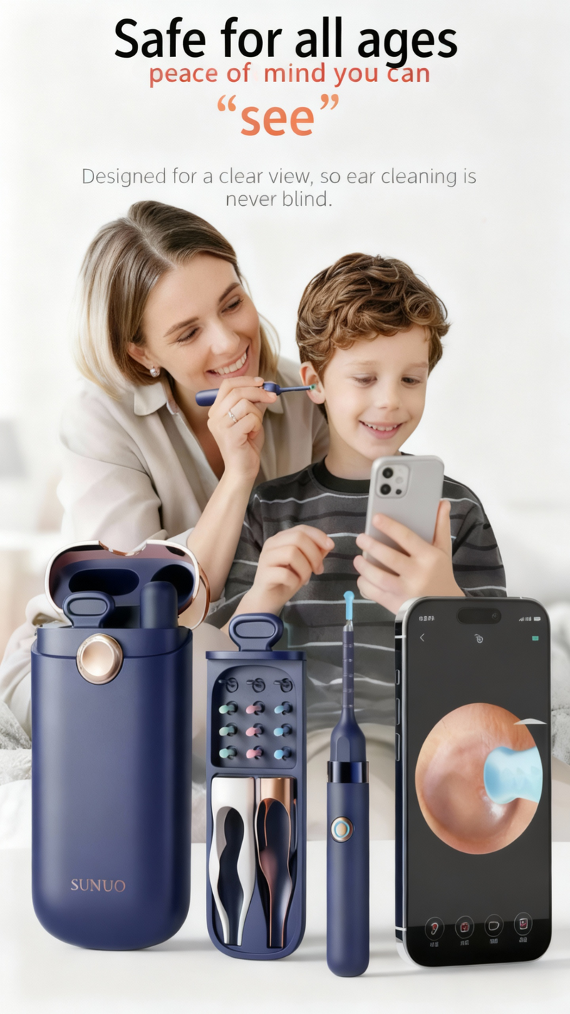 Bild in den Galerie-Viewer laden, Visueller Ohrreiniger | Entwickelt für gehörlose und schwerhörige Menschen | HD-Endoskop + WLAN-Verbindung | Intelligente Temperaturkontrolle | Schmerzfreie Reinigung | Kein blindes Kratzen mehr | Familienfreundlich
