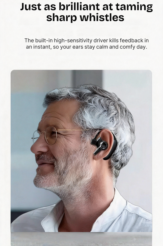 Bluetooth補聴器 | ろう者・難聴者向け設計 | 32チャンネルクリアスピーチ | スマートノイズキャンセレーション | ハウリング防止 | 40時間バッテリー持続 | シニアに優しい聴覚補助機器