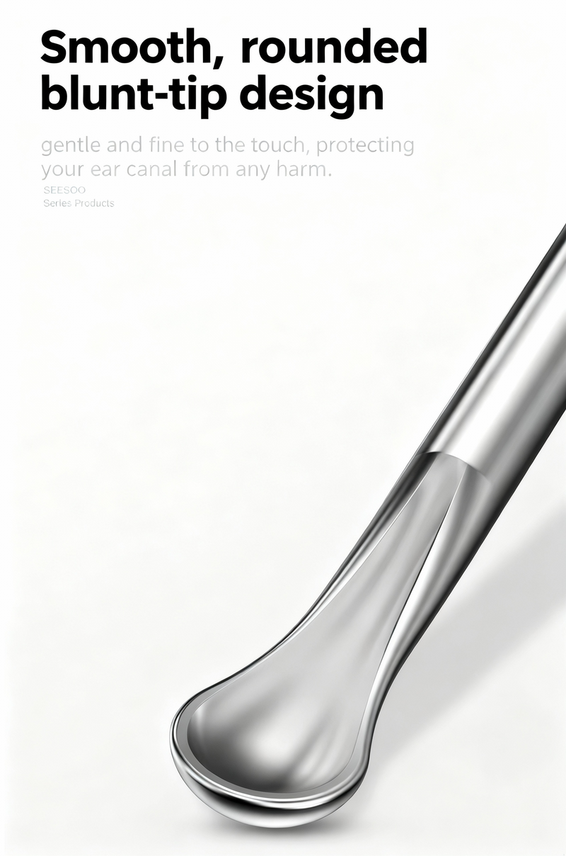 Load image into Gallery viewer, Half-Round Ear Pick | Designed for Deaf &amp; Hard of Hearing | 3CR13 Stainless Steel | Magnetic Auto-Return | No-Ear Damage | High-Polish Finish | Home Ear Cleaning Tool
