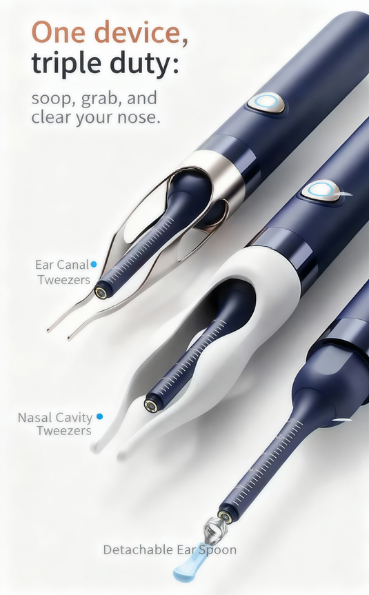 Visueller Ohrreiniger | Entwickelt für gehörlose und schwerhörige Menschen | HD-Endoskop + WLAN-Verbindung | Intelligente Temperaturkontrolle | Schmerzfreie Reinigung | Kein blindes Kratzen mehr | Familienfreundlich
