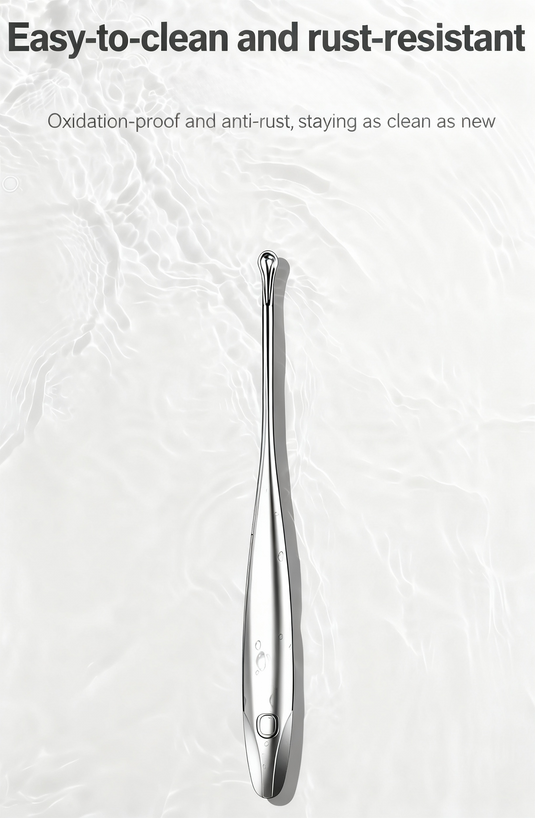 Half-Round Ear Pick | Designed for Deaf & Hard of Hearing | 3CR13 Stainless Steel | Magnetic Auto-Return | No-Ear Damage | High-Polish Finish | Home Ear Cleaning Tool