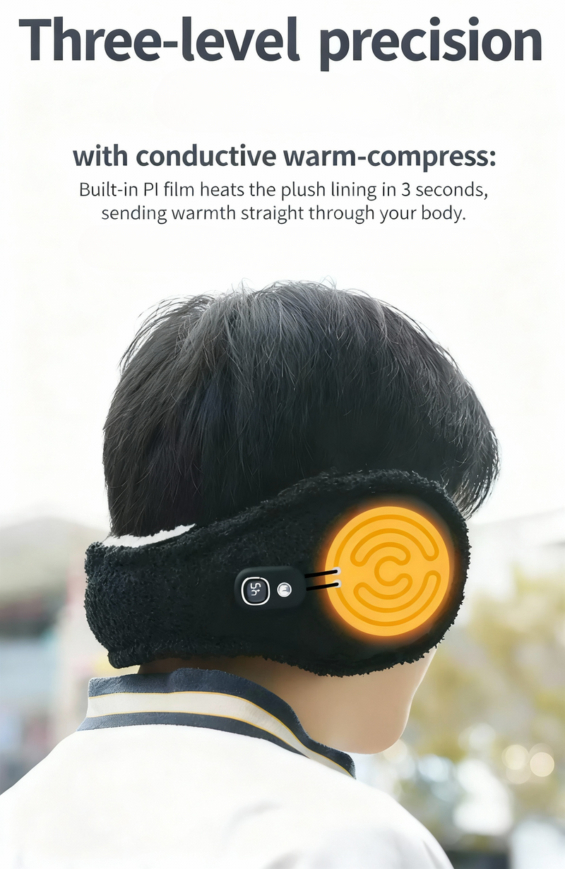 Bild in den Galerie-Viewer laden, Intelligente beheizbare Ohrenschützer | Entwickelt für gehörlose und schwerhörige Menschen | 3 Temperatureinstellungen | Hinter dem Ohr getragen ohne Haarquetschung | Konstante 45–55°C | Elektrische Heizung | Wichtiger Frostschutz
