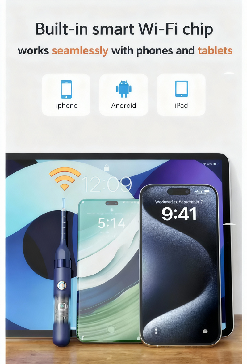 Bild in den Galerie-Viewer laden, Visueller Ohrreiniger | Entwickelt für gehörlose und schwerhörige Menschen | HD-Endoskop + WLAN-Verbindung | Intelligente Temperaturkontrolle | Schmerzfreie Reinigung | Kein blindes Kratzen mehr | Familienfreundlich
