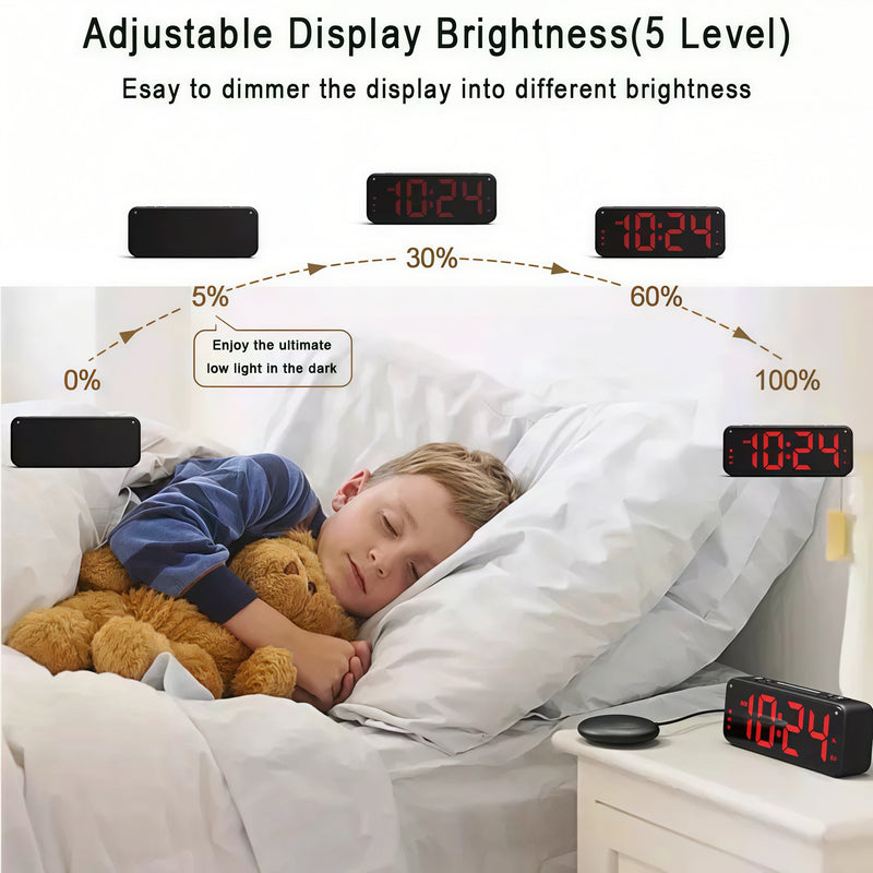 Load image into Gallery viewer, Loud Vibrating Alarm Clock with Bed Shaker &amp; Flashing Light for Deaf &amp; Hard of Hearing
