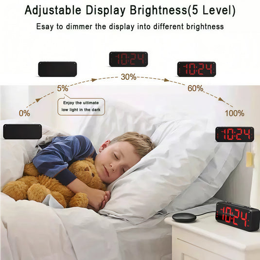 Loud Vibrating Alarm Clock with Bed Shaker & Flashing Light for Deaf & Hard of Hearing