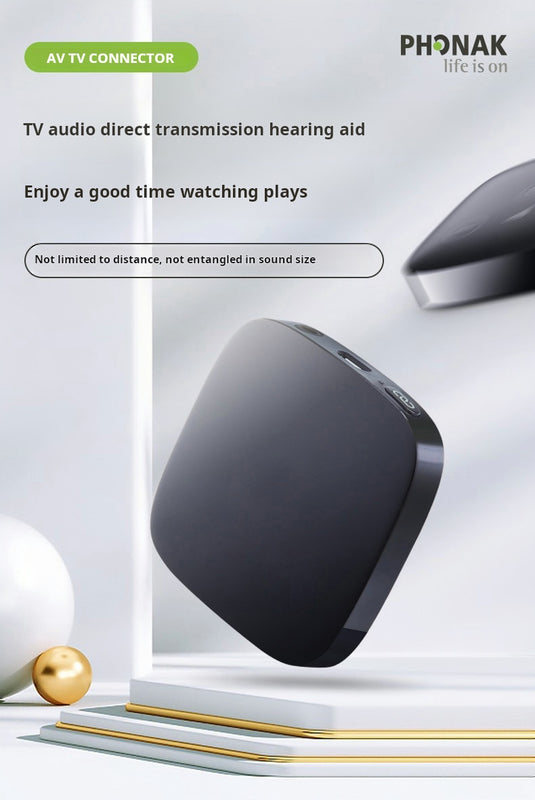 TV Connector | Wireless Hearing Aid Streaming | HD Low-Latency Audio from TV | Multi-User Support for Deaf & Hard of Hearingntain their hearing devices and enjoy clear sound quality.